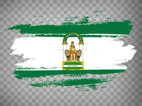 Flaga Andaluzji Pociągnięcia Pędzla Flaga Wspólnota Autonomiczna Andaluzja Leon Tytułem — Wektor stockowy
