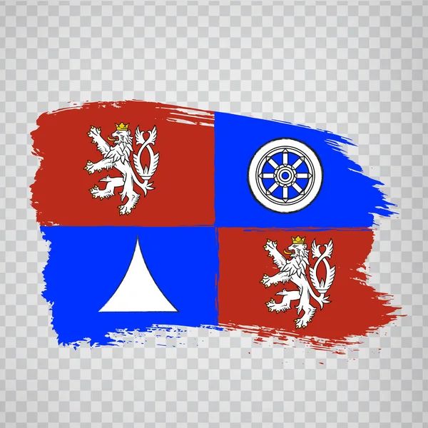 Прапор Мазків Ліберка Flag Liberec Region Czech Transparent Background Your — стоковий вектор