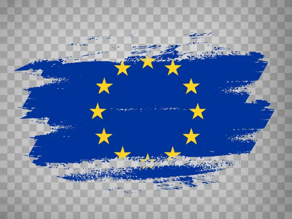 Bandera Unión Europea Cepillo Fondo Bandera Unión Europeasobre Fondo Transparente — Vector de stock