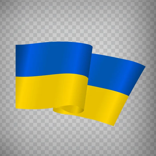 Realistic Waving Flag Ukraine Transparent Background National Flag Ukraine Your — Stock Vector