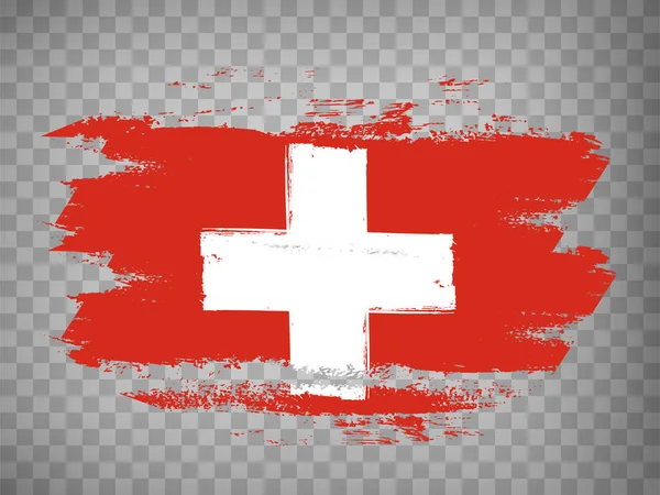 Σημαία Ελβετία Πινέλο Εγκεφαλικό Φόντο Σημαία Της Ελβετίας Διαφανές Φόντο — Διανυσματικό Αρχείο