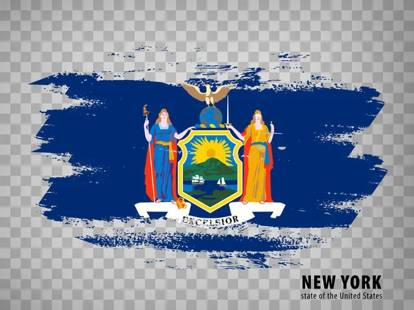 Drapeau État New York Des Coups Pinceau États Unis Amérique — Image vectorielle