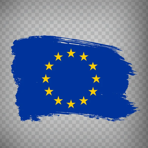 Flagga Europeiska Unionen Pensel Stroke Bakgrund Flagga Europeiska Unionenpå Transparent — Stock vektor
