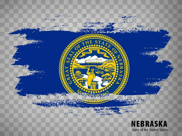 Bandiera Dello Stato Del Nebraska Pennellate Stati Uniti America Bandiera — Vettoriale Stock