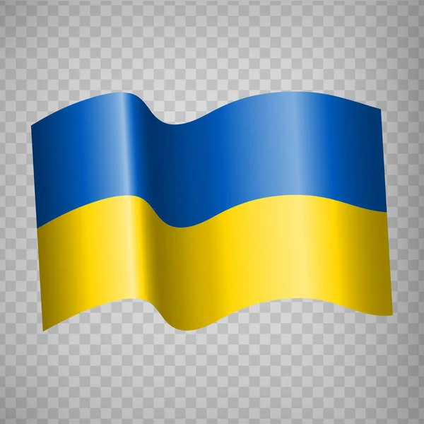 Realistico Sventolando Bandiera Dell Ucraina Sfondo Trasparente Bandiera Nazionale Ucraina — Vettoriale Stock