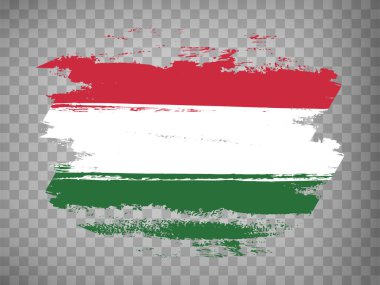 Macaristan bayrağı fırça darbesi geçmişi. Web sitesi tasarımı, uygulaması ve UI için saydam arka planda Macaristan bayrağı. Hisse senedi. EPS10.