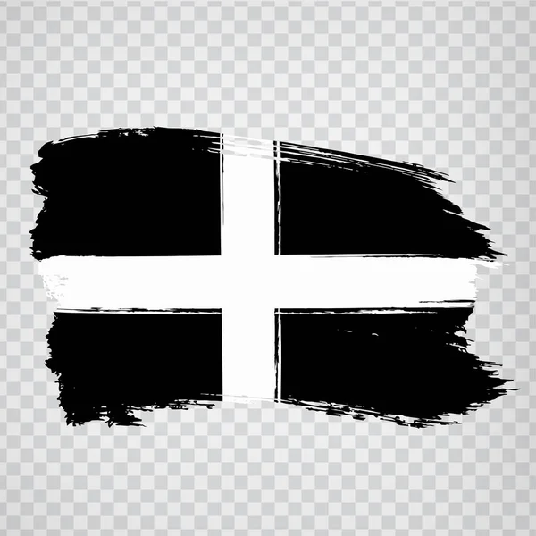 Flagga Cornwall Från Penseldrag Flagga Cornwall Transparent Bakgrund För Din — Stock vektor