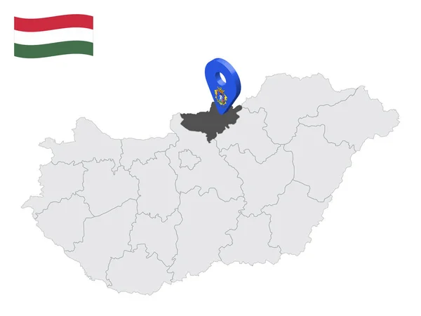 Лосьонский Уезд Карте Венгрии Знак Местоположения Похож Флаг Нойштедтера Карта — стоковый вектор