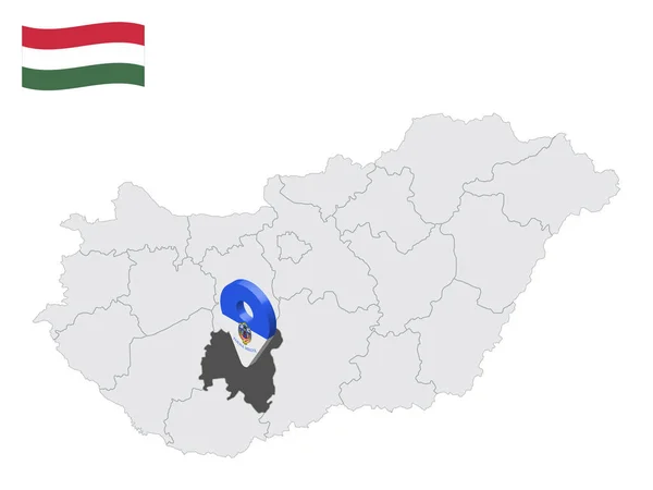 Локация Тольна Карте Венгрия Знак Location Похожий Флаг Толны Карта — стоковый вектор