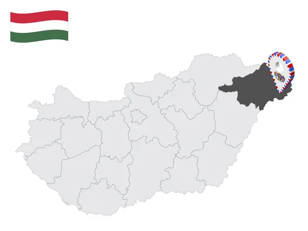 Лоскутовский Уезд Атмар Берг Карте Венгрии Знак Location Похожий Флаг — стоковый вектор