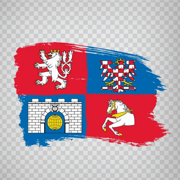 Прапор Пардубіца Махає Пензлем Прапор Pardubice Region Czech Transparent Background — стоковий вектор