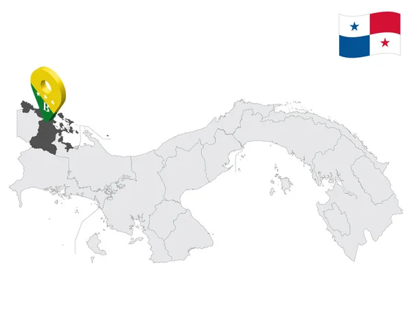 Ubicación Provincia Bocas Del Toro Mapa Panamá Signo Ubicación Similar — Vector de stock