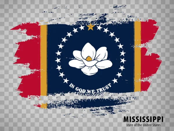 Flag Mississippi State Brush Strokes United States America Flag State — Stock Vector