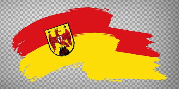 Vlag Van Burgenland Penseelstreken Zwaaien Vlag Van Burgenland Transparante Achtergrond — Stockvector