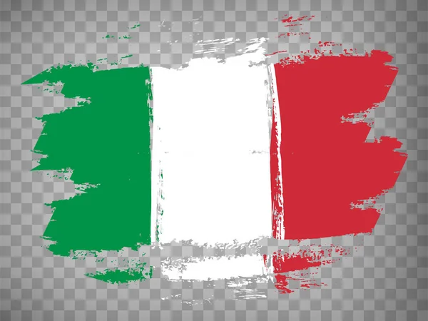 Flagge Von Italien Pinselstrich Hintergrund Flagge Republik Italien Auf Transparentem — Stockvektor