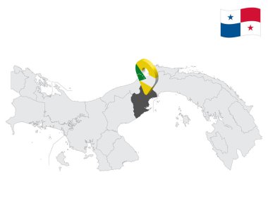Panama Oeste Vilayeti haritada yer almaktadır. Panama Oeste bayrağına benzeyen 3D işaret. Tasarımınız için Panama Bölgeleri ile kalite haritası. EPS10