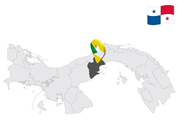 Ubicación Provincia Panamá Oeste Mapa Panamá Firma Ubicación Similar Bandera — Vector de stock