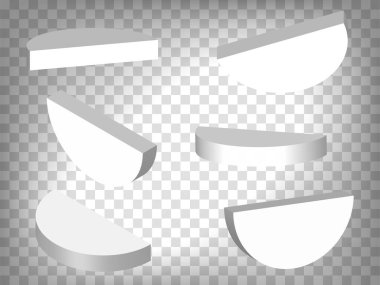 Şeffaf arkaplanda beyaz gerçekçi küre izole edildi. 3d geometrik bedeni beyaza bölüyor. Tasarımın, uygulaman ve UI için Dilimler. EPS 10