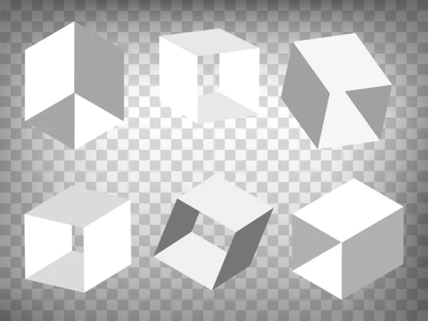 Ensemble Projections Perspective Icônes Modèle Prisme Sur Fond Transparent Prisme — Image vectorielle