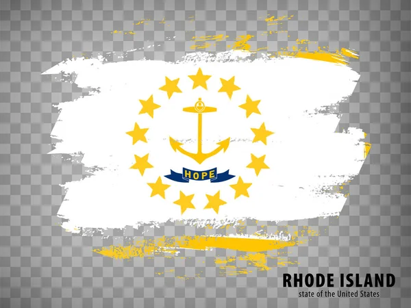 Bandera Rhode Island State Por Pinceladas Estados Unidos América Bandera — Vector de stock