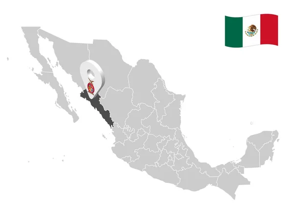 Ubicación Sinaloa Mapa México Signo Ubicación Sinaloa Mapa Calidad Con — Archivo Imágenes Vectoriales