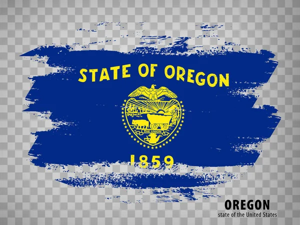 Bandiera Dell Oregon Dalle Pennellate Stati Uniti America Bandiera Oregon — Vettoriale Stock