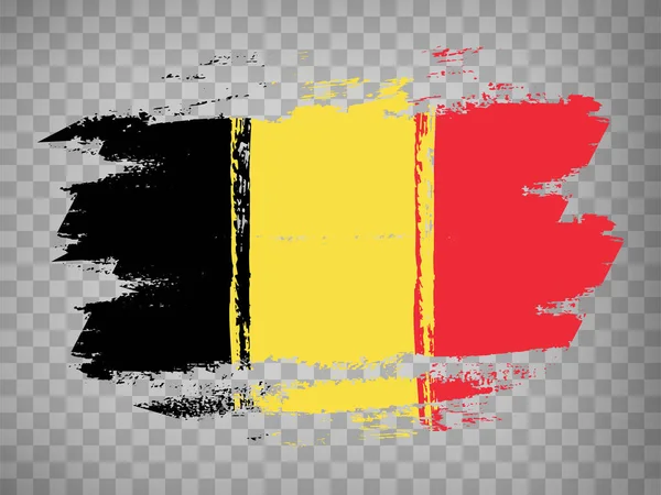 Flagge Von Belgien Pinselstrich Hintergrund Flagge Belgien Auf Transparentem Hintergrund — Stockvektor