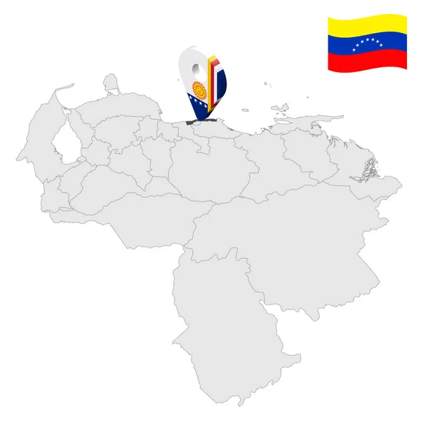 Location Vargas State Map Venezuela Location Sign Similar Flag Vargas — Vector de stock