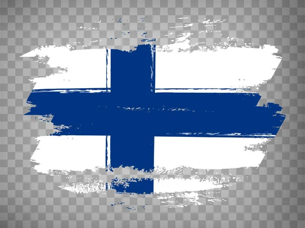 Flagge Von Finnland Pinselstrich Hintergrund Flagge Finnland Auf Transparentem Hintergrund — Stockvektor