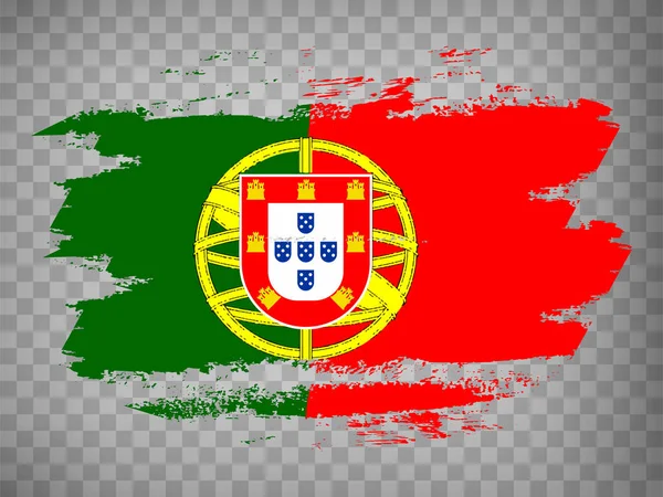 Flag Portugal Brush Stroke Background Flag Portuguese Republic Transparent Backrgound — стоковый вектор