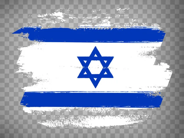 Flag Israel Brush Stroke Background Flag State Israel Transparent Backrgound — стоковый вектор