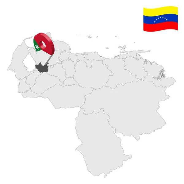 Localização Estado Trujillo Mapa Venezuela Sinal Localização Semelhante Bandeira Trujillo —  Vetores de Stock
