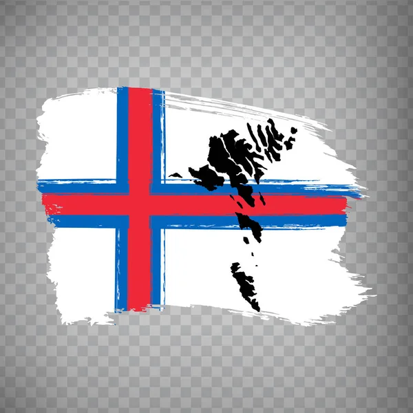 Flag Faroe Islands Brush Strokes Blank Map Faroe Islands High — Stock Vector