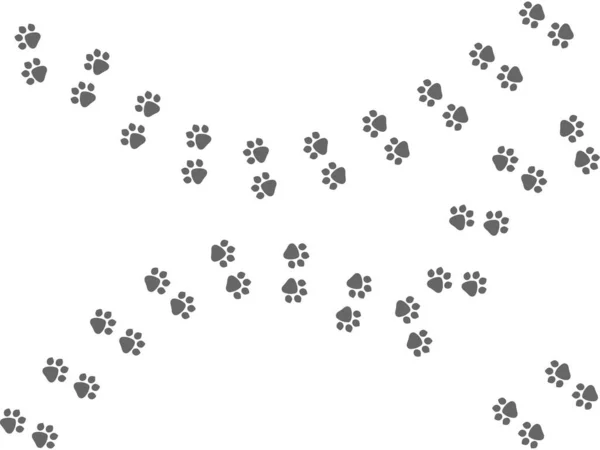 Paw Vector Trail Print Cat Isolated White Background Dog Puppy — Stockový vektor