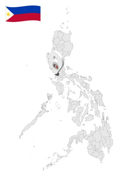 Locatie Van Provincie Cavite Kaart Van Filipijnen Locatie Teken Van — Stockvector