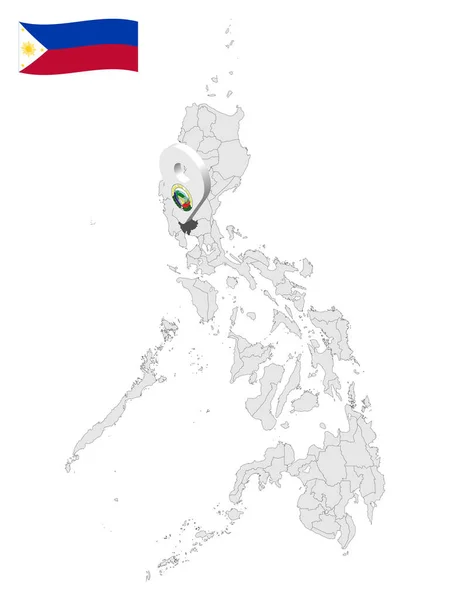 Lage Provinz Pampanga Auf Der Karte Philippinen Ortsschild Von Pampanga — Stockvektor