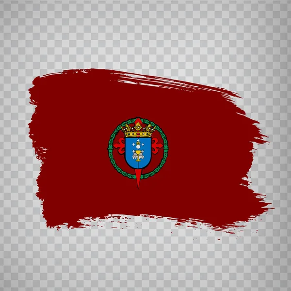 Vlag Van Santiago Compostela Penseelstreken Vlag Santiago Compostela Hoofdstad Van — Stockvector