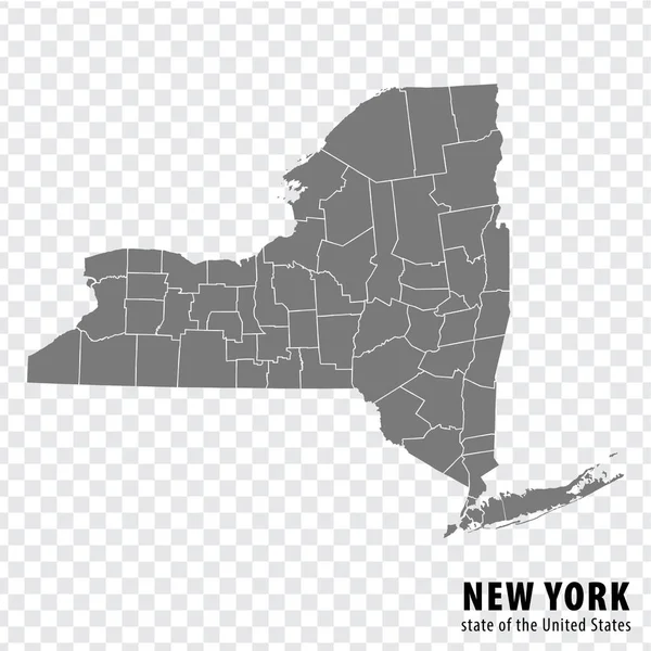 State New York Map Transparent Background Blank Map New York — Stock Vector