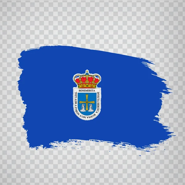 Vlag Van Oviedo Penseelstreken Flag Oviedo Hoofdstad Van Asturië Transparante — Stockvector