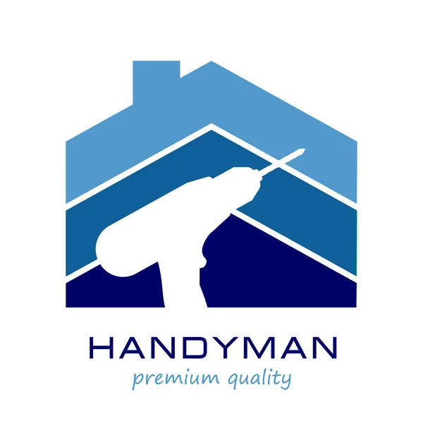 Handyman Service Logo Template Design Inglés Gráficos Vectoriales Para Fijación — Archivo Imágenes Vectoriales