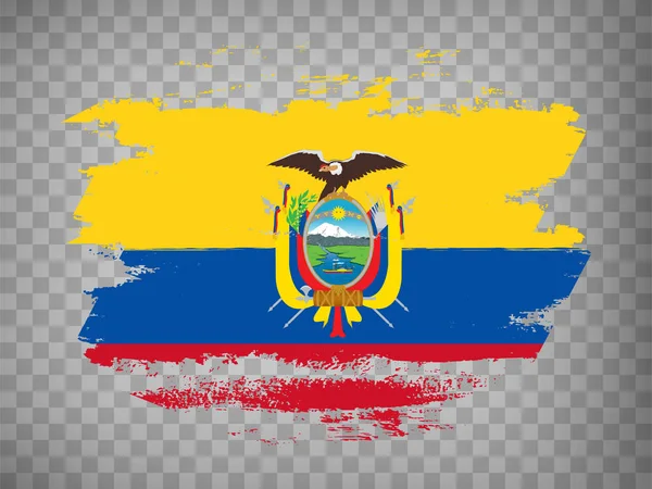 Bandera Ecuador Pincelada Fondo Bandera Ecuador Backrgound Transparente Para Diseño — Archivo Imágenes Vectoriales