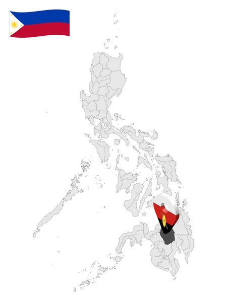 Plats Provins Bukidnon Karta Filippinerna Lokaliseringsskylt För Provinsen Bukidnon Kvalitetskarta — Stock vektor