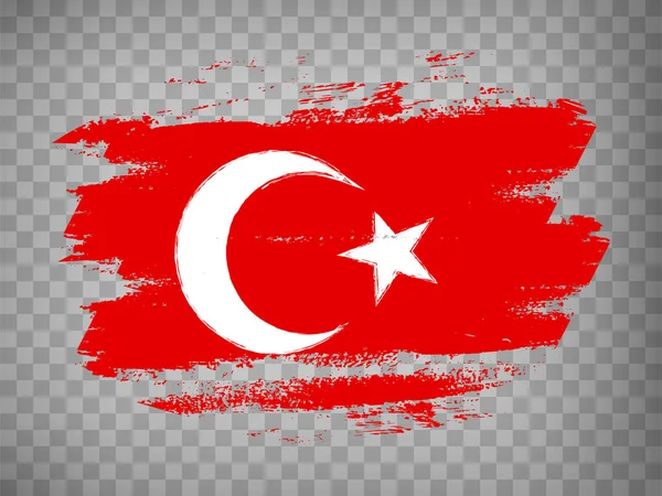 Bandera Turquía Pincelada Fondo Bandera Turquía Backrgound Transparente Para Diseño — Vector de stock