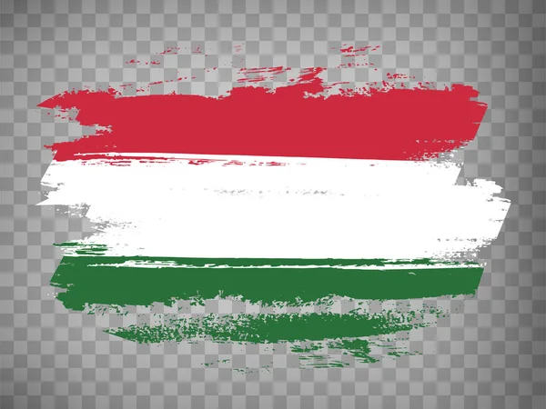 Флаг Венгрии Мазок Кисти Фона Флаг Венгрии Прозрачном Фоне Вашего — стоковый вектор