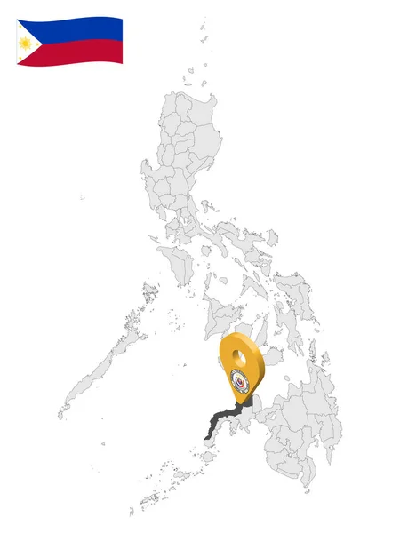 Situation Province Zamboanga Del Norte Sur Carte Philippines Signe Emplacement — Image vectorielle