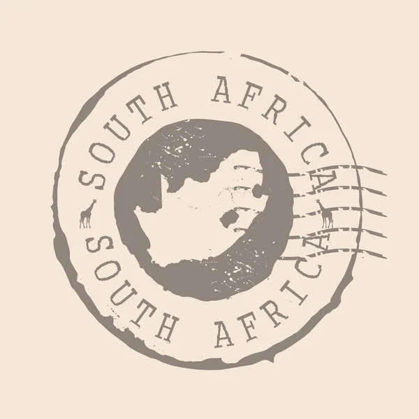 Sello Postal Sudáfrica Mapa Sello Goma Silueta Diseño Retro Travel — Archivo Imágenes Vectoriales