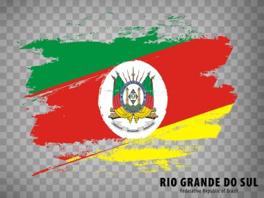 Flag of Rio Grande do Sul from brush strokes. Federal Republic of Brazil. Flag Rio Grande do Sul of Brazil on transparent background for your web site design, app, UI. Brazil. Stock vector. EPS10. clipart