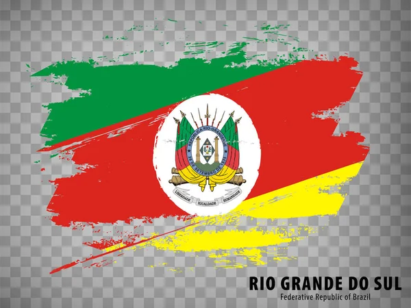 グランデの旗は筆のストロークからスールを行います ブラジル連邦共和国 ウェブサイトのデザイン アプリ Uiの透明性のある背景にブラジルの国旗リオ グランデがあります ブラジルだ 株式ベクトル Eps10 — ストックベクタ