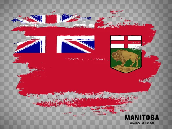 马尼托巴省的旗帜来自笔刷 加拿大 马尼托巴省的国旗 您的网站设计 应用程序 用户界面的透明背景 矢量图解 Eps10 — 图库矢量图片