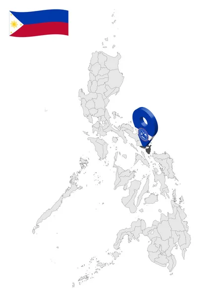 所在地ソルソン県はフィリピンの地図です 道の三次元位置表示ソルソン あなたのデザインのためのフィリピンの州との品質地図 ベクトルイラスト Eps10 — ストックベクタ